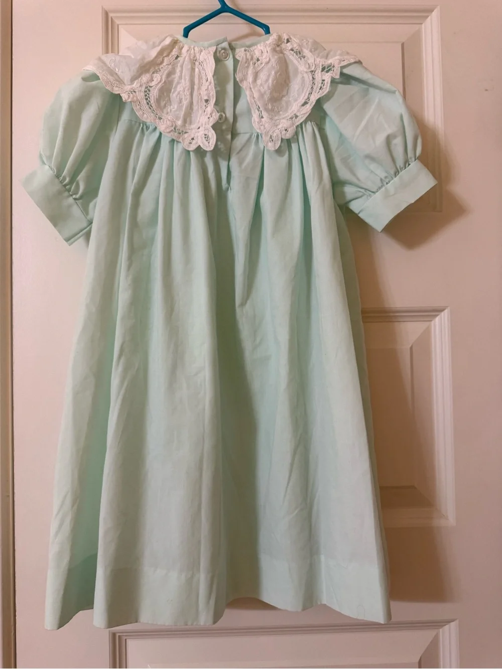 Lavender Blue 2T Mint Green Lace Collar Dress